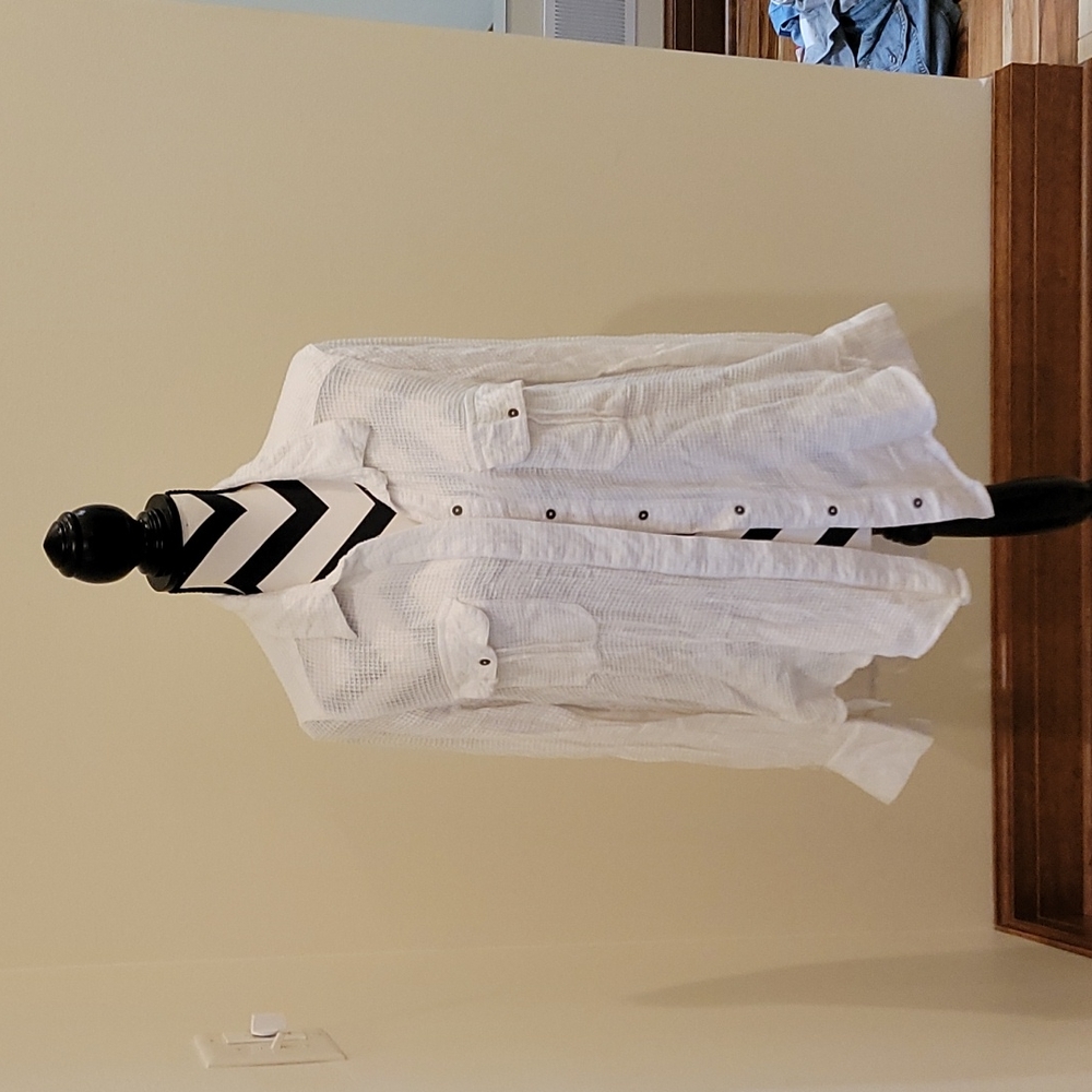 Free people  white waffle top